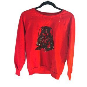 Star Wars Darth Vader Sequin Sweatshirt Red Size Small
